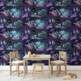 AH923804 Oleda Dark Blue Magical Garden Wallpaper