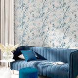 AH924107 Moriko Blue Bamboo Wallpaper