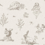 AH924409 Clawford Beige Meadow Friends Wallpaper