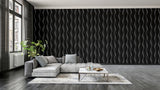 AH924502 Tazz Black Ribbons Wallpaper