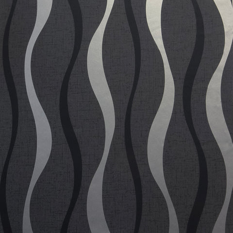 AH924502 Tazz Black Ribbons Wallpaper