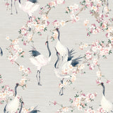 AH924800 Harumi Light Grey Blossom Wallpaper