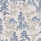 AH924803 Akio Blue Pagoda Wallpaper