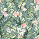 AH924905 Harrietta Sea Green Tropical Floral Wallpaper