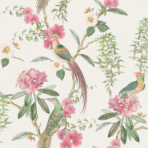 AH924907 Celine Pink Courtyard Garden Wallpaper