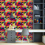 AH925107 Millicent Multicolor Skull Wallpaper