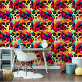 AH925107 Millicent Multicolor Skull Wallpaper