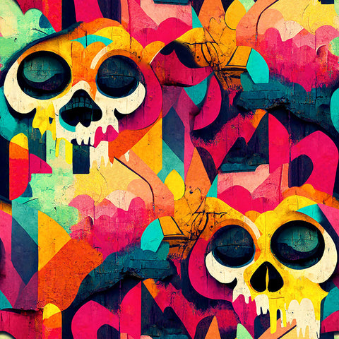 AH925107 Millicent Multicolor Skull Wallpaper