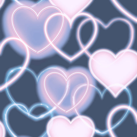 AH925605 Effie Navy Neon Heart Wallpaper