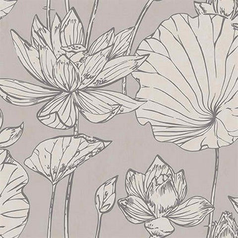 AI42300 Lotus Floral Wallpaper