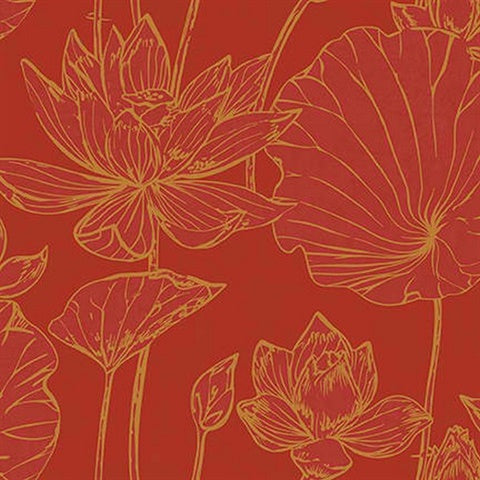 AI42301 Lotus Floral Wallpaper