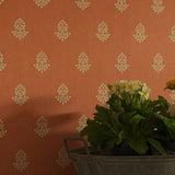 AMW10076.12 Cow Parsley Orange Medallion Wallpaper 