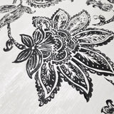 AR31700 Ornate floral paisley botanical Black off White Leaf Outline plants Wallpaper 3D
