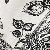 AR31700 Ornate floral paisley botanical Black off White Leaf Outline plants Wallpaper 3D
