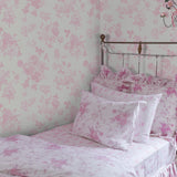 AST4101 Everblooming Rosettes Pink Cabbage Rose Bouquets Wallpaper