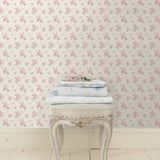AST4108 Ikat Rose Pink Small Print Wallpaper