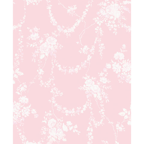 AST4110 Chandelier Gates Pink Floral Drape Wallpaper