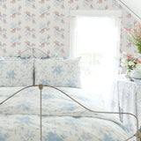 AST4113 Rosa Beaux Light Blue Large Bow Spot Wallpaper