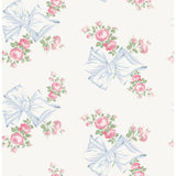 AST4113 Rosa Beaux Light Blue Large Bow Spot Wallpaper