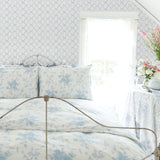 AST4168 Baby Bow Light Blue Ribbon Trellis Wallpaper