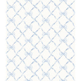 AST4168 Baby Bow Light Blue Ribbon Trellis Wallpaper