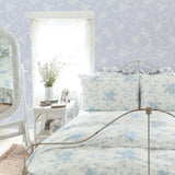 AST4170 Chandelier Gates Sky Blue Floral Drape Wallpaper