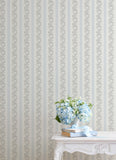 AST4650 Marigold Wreath Baby Blue Rush Floral Stripe Wallpaper