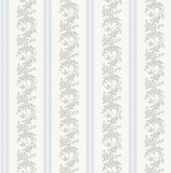 AST4650 Marigold Wreath Baby Blue Rush Floral Stripe Wallpaper