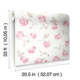 AST6084 Ribbon Rosa Chateau Rose Loose Roses Wallpaper