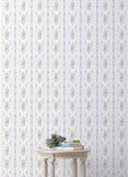 AST6087 Dreamy Days Sweet Blue Stripe & Floral Wallpaper