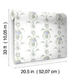 AST6089 Rose Cheeks Blye Elysees Floral Cluster Wallpaper