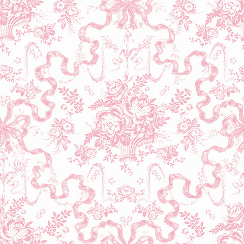 AST6271 Fairytale Peony Pink Toile Wallpaper