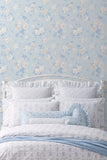 AST6492 Everblooming Rosettes Whisper Blue Cabbage Rose Bouquets Wallpaper