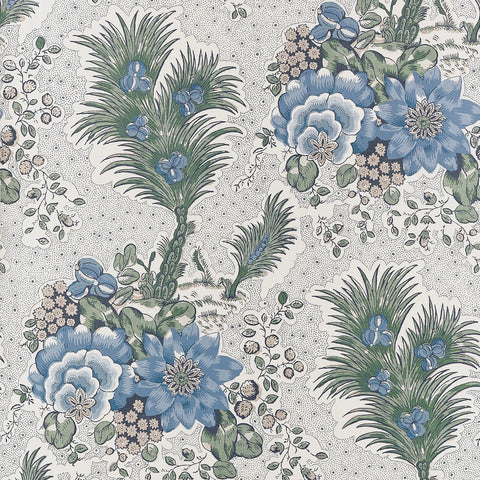 AT10717 Drexel Hill Blue Green Wallpaper