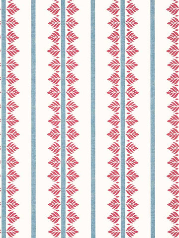 AT15105 Fern Stripe Red and Blue Wallpaper