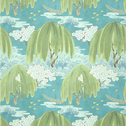 AT23109 Willow Tree Turquoise Wallpaper