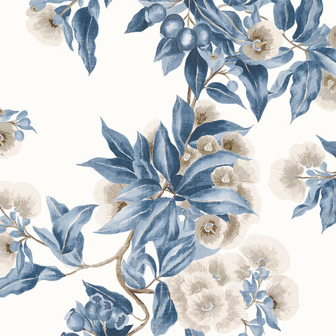 AT24553 Camellia Garden Navy and Linen Wallpaper