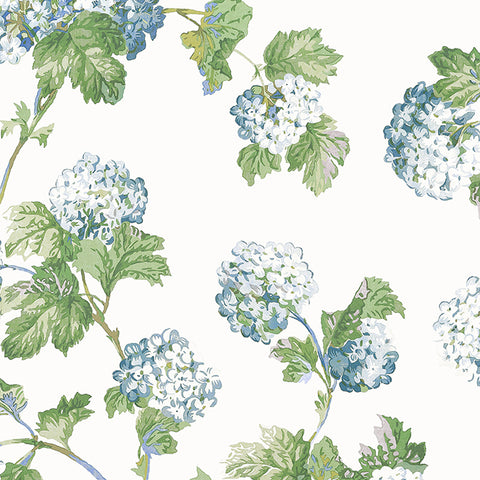 AT57846 Sussex Hydrangea Blue Green Wallpaper