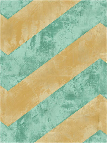 AV50415 Hubble Stripe Aqua and Gold Wallpaper