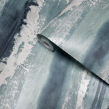 AV51702 Watercolor brushstrokes Moseley Waves blue aqua navy white coastal wallpaper 3D