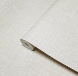 BV30205 Alabaster Tan off white faux linen fabric vinyl contemporary plain wallpaper
