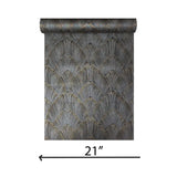 Z21712 Arthouse wave black silver gold metallic faux fabric textured wallpaper roll 3-D