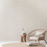 BB51101 Coastal Brick Effect Motif White Wallpaper