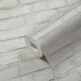 BB51101 Coastal Brick Effect Motif White Wallpaper
