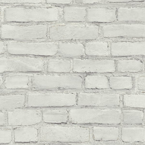 BB51101 Coastal Brick Effect Motif White Wallpaper