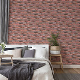 BB51108 Weathered Walls Motif Red Wallpaper