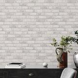 BB51110 Weathered Walls Motif White Wallpaper