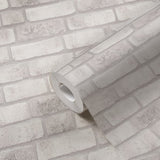 BB51110 Weathered Walls Motif White Wallpaper