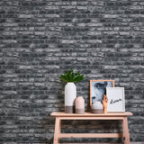BB51112 Brickshire Residents Motif Silver Grey Wallpaper