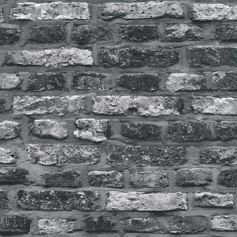BB51112 Brickshire Residents Motif Silver Grey Wallpaper